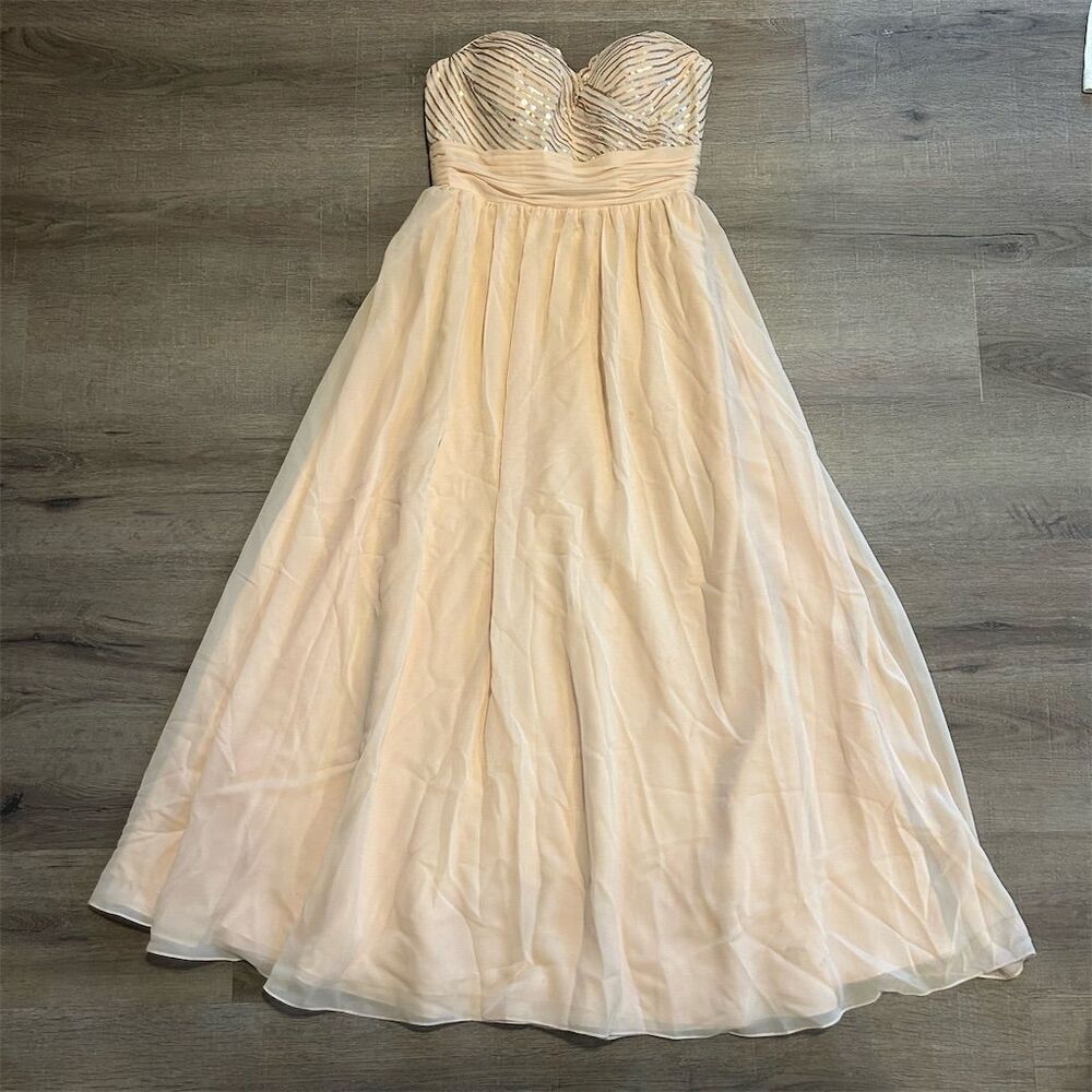 Christina Wu Light Pink Strapless Sequin Gown Size 6 Formal Dress